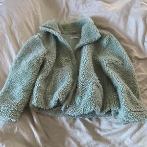 mint green teddy coat